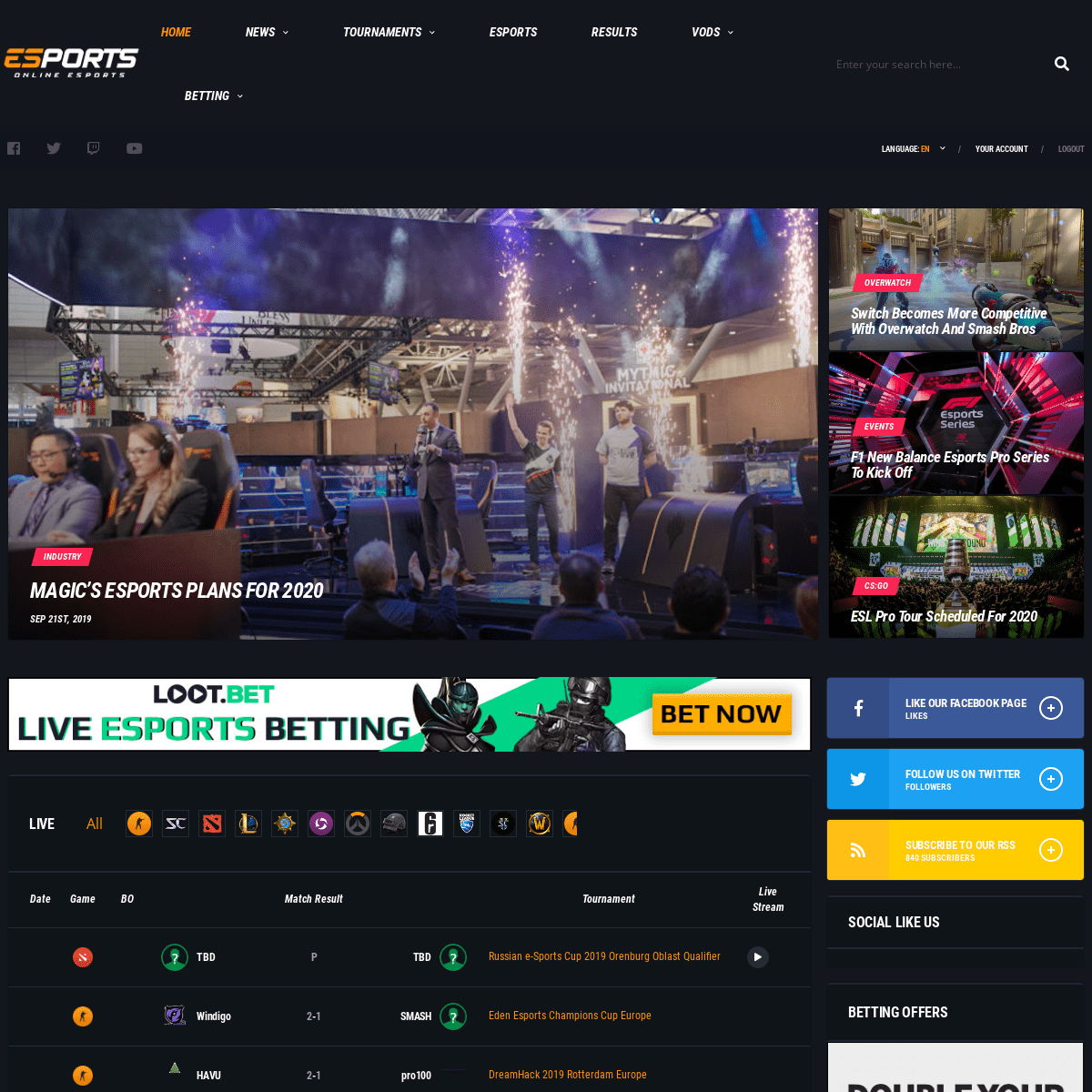  Esports News - Live Scores, VODS, Tournaments Games- OnlineeSports.com 