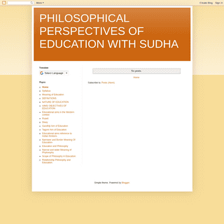 PHILOSOPHICAL PERSPECTIVES OF EDUCATION WITH SUDHA