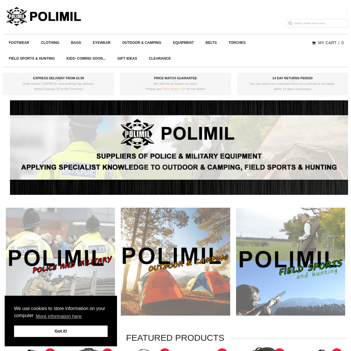 Police, Military, Outdoor & Camping Equipment | Polimil