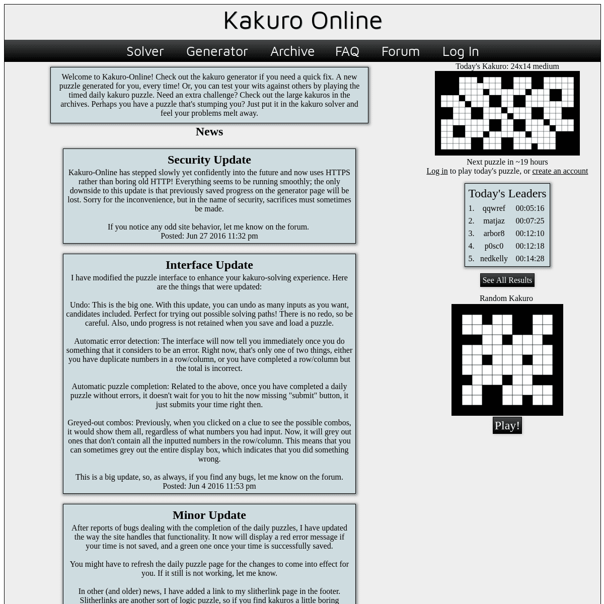 A complete backup of kakuro-online.com