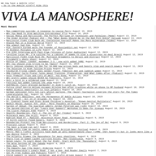 Viva La Manosphere! - Now updated hourly