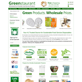 Greenstaurant Is Your #1 Trusted Source for Sustainable Biodegradable Eco-friendly Wholesale Food Service Disposables
