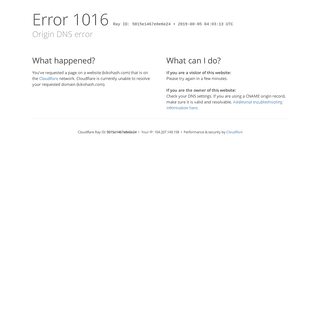 Origin DNS error | kikohash.com | Cloudflare