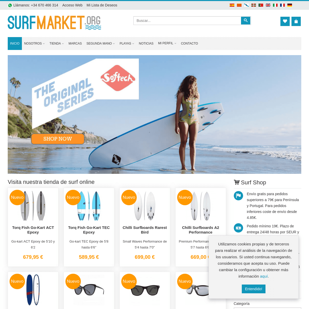 Tienda de Surf: tablas nuevas, segunda mano, neoprenos y mucho más...