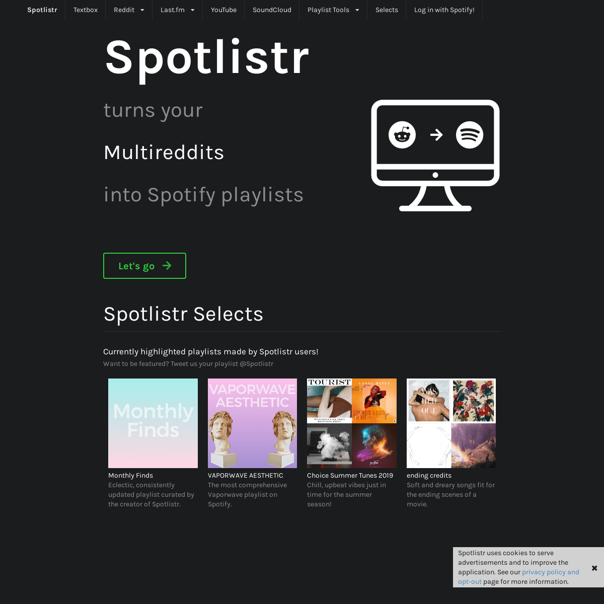 Spotlistr - Convert Anything To A Spotify Playlist