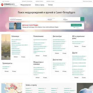 SPBMED.info - медицинский портал. Медучреждения, врачи и аптеки в Санкт-Петербурге