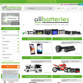 All-Batteries.es Baterías, Pilas, cargadores y linternas al mejor precio