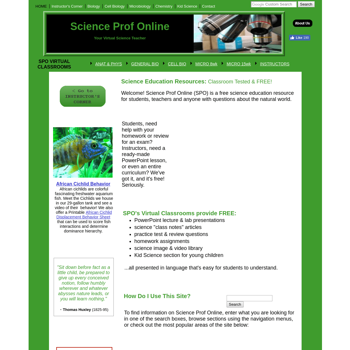 Science Prof Online Free Science Education Website