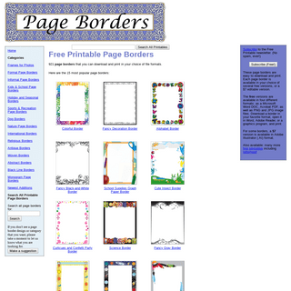 Printable Page Borders