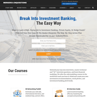 Financial Modeling & Investment Banking Training From Wall Street | Mergers & Inquisitions