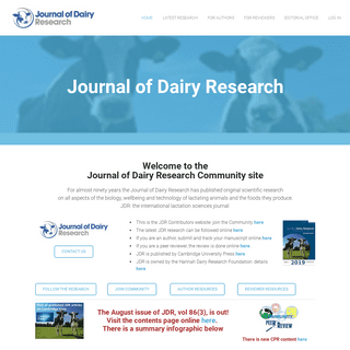 journal of dairy research - Home