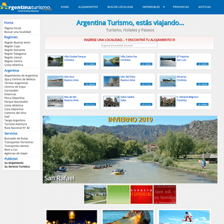 Turismo Argentina, Alojamientos, Buenos Aires, Cataratas del IguazÃº, El Calafate, Mendoza, Salta, Patagonia