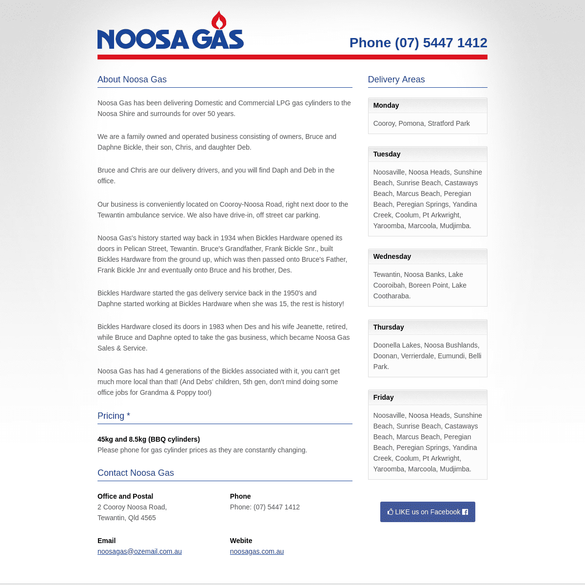 Noosa Gas » Sales and Service » Domestic and Commercial LPG Gas Deliveries to Noosa Heads, Tewantin and the surrounding areas