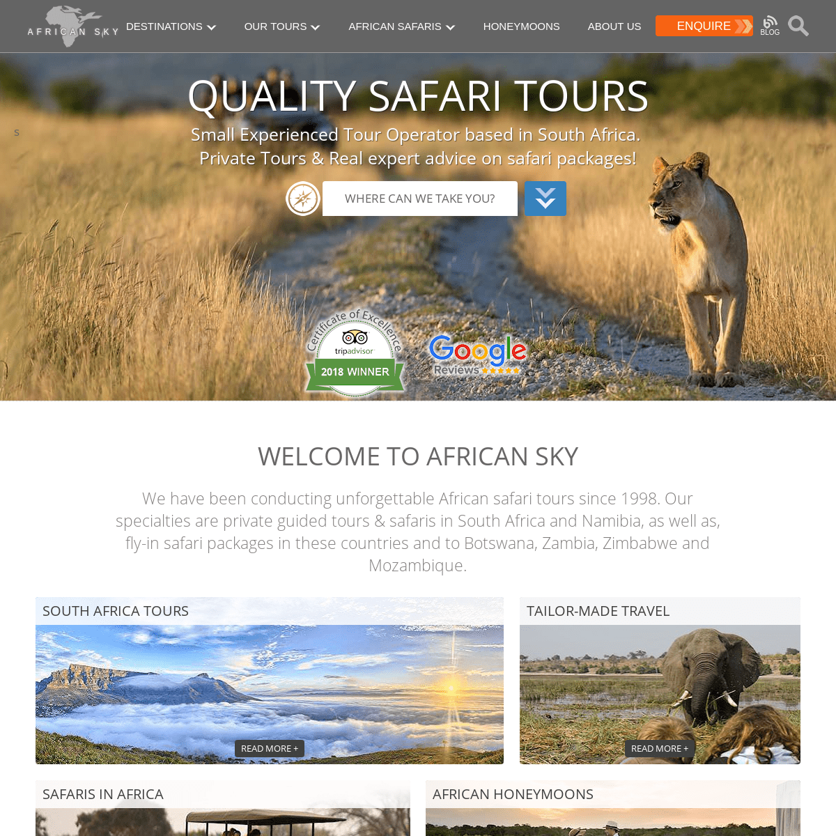 African Safari Tours | South Africa, Namibia, Botswana - African Sky