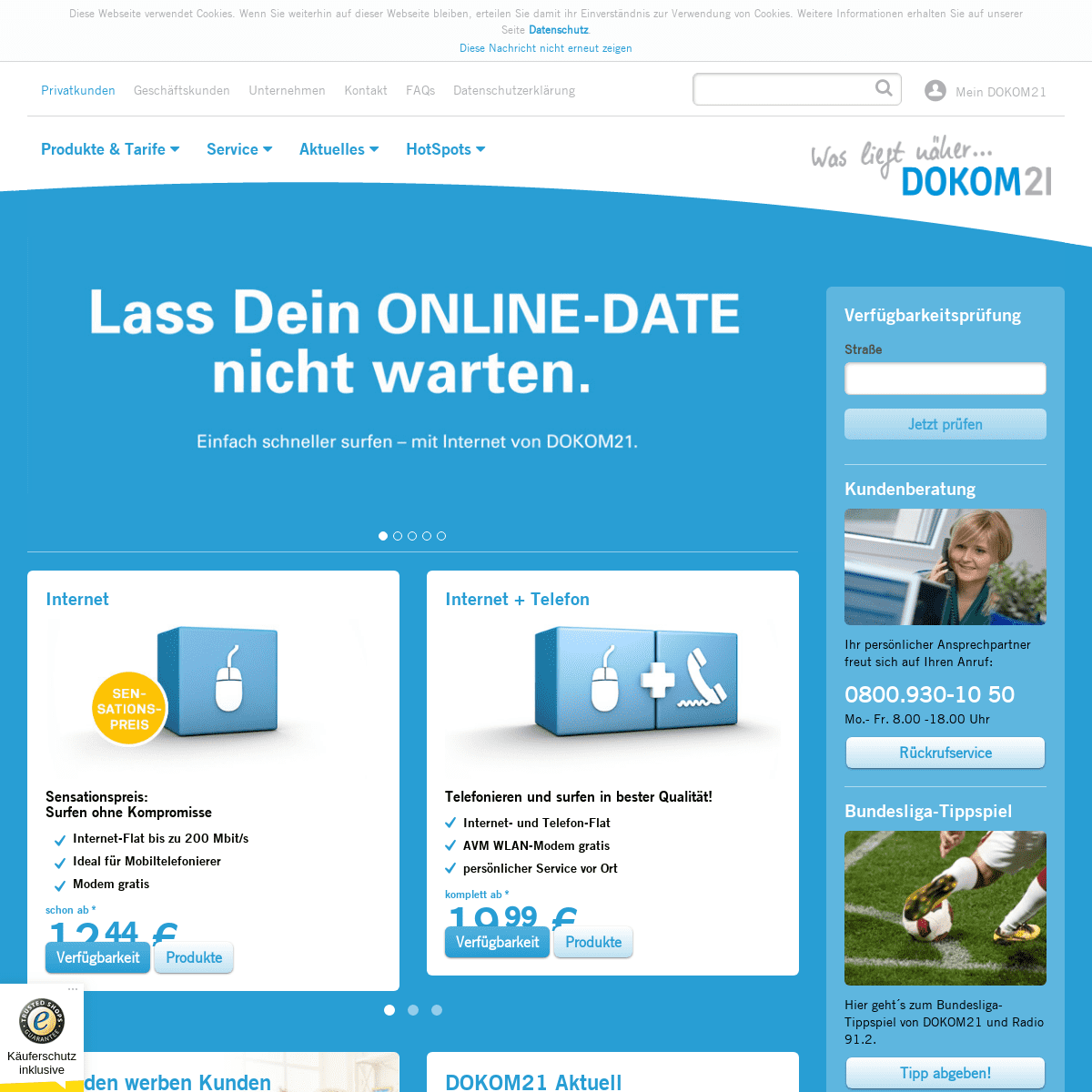 Privatkunden / DOKOM21 - Telefon, DSL, Internet, Mobilfunk und TV in Dortmund und Umgebung