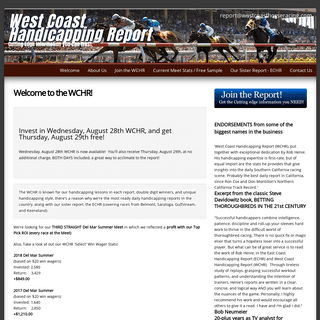 Welcome to the WCHR! | West Coast Horseracing