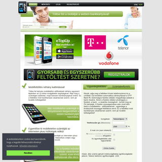 eTopUp - Töltse fel a mobilját a weben bankkártyával!