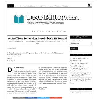 DearEditor.com – writers' advice weblog