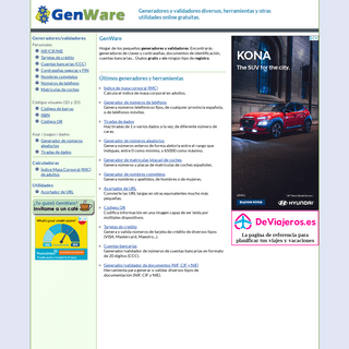 GenWare, generadores, validadores, herramientas y utilidades online gratuitas.