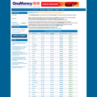 Viewing payed advertising sites onumoney.online - Welcome!
