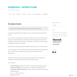 Scriptorium - written in code | Ideas through Technologies