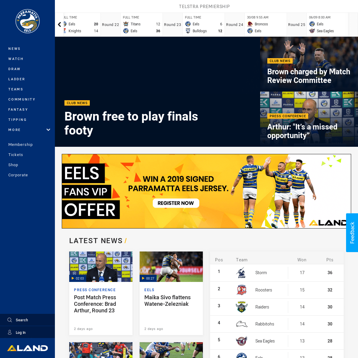Official website of the Parramatta Eels - Eels