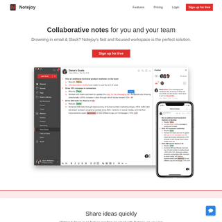 Notejoy – Collaborative notes for you and your team