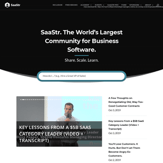 SaaStr | B2B SaaS Training, Events & More to Scale Your Business
