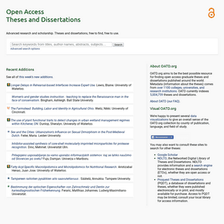OATD – Open Access Theses and Dissertations