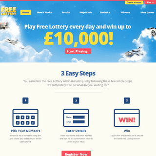 Free Lottery | Free Online Daily Lottery - Prizes up to £10,000