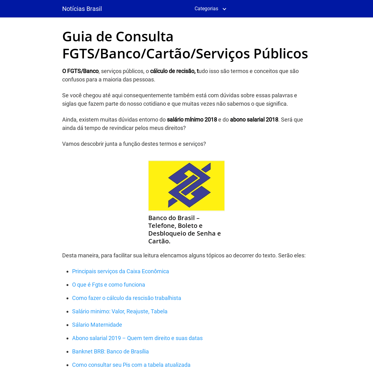 ▷ FGTS/Banco ✅ Guia consulta para bancos cartao servicos publicos【SAIBA MAIS】