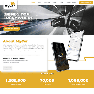 MyCar Malaysia - MyCar | Malaysia E-Hailing Taxi Service