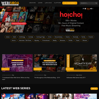 Watch all your favourite Indian Web Series here - Webisoda