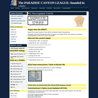 Paradise Canyon League a Strat-O-Matic league since 1988