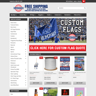 Shop Custom Flags, American Flags, Pennants, Flagpoles and Parts