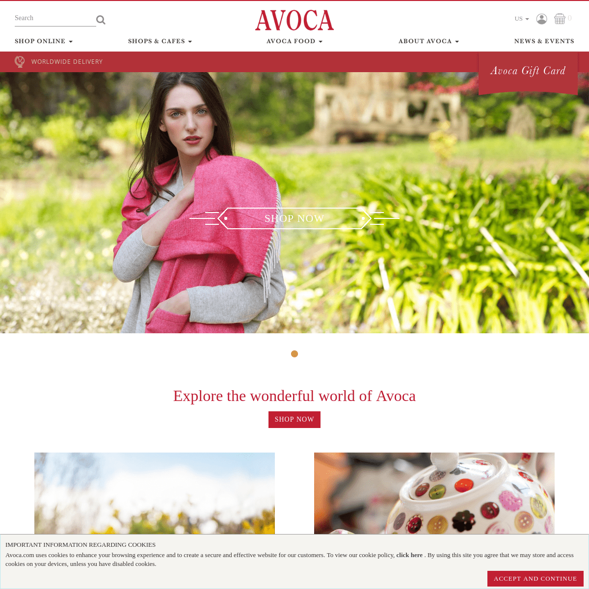 Experience the world of Avoca ® online today