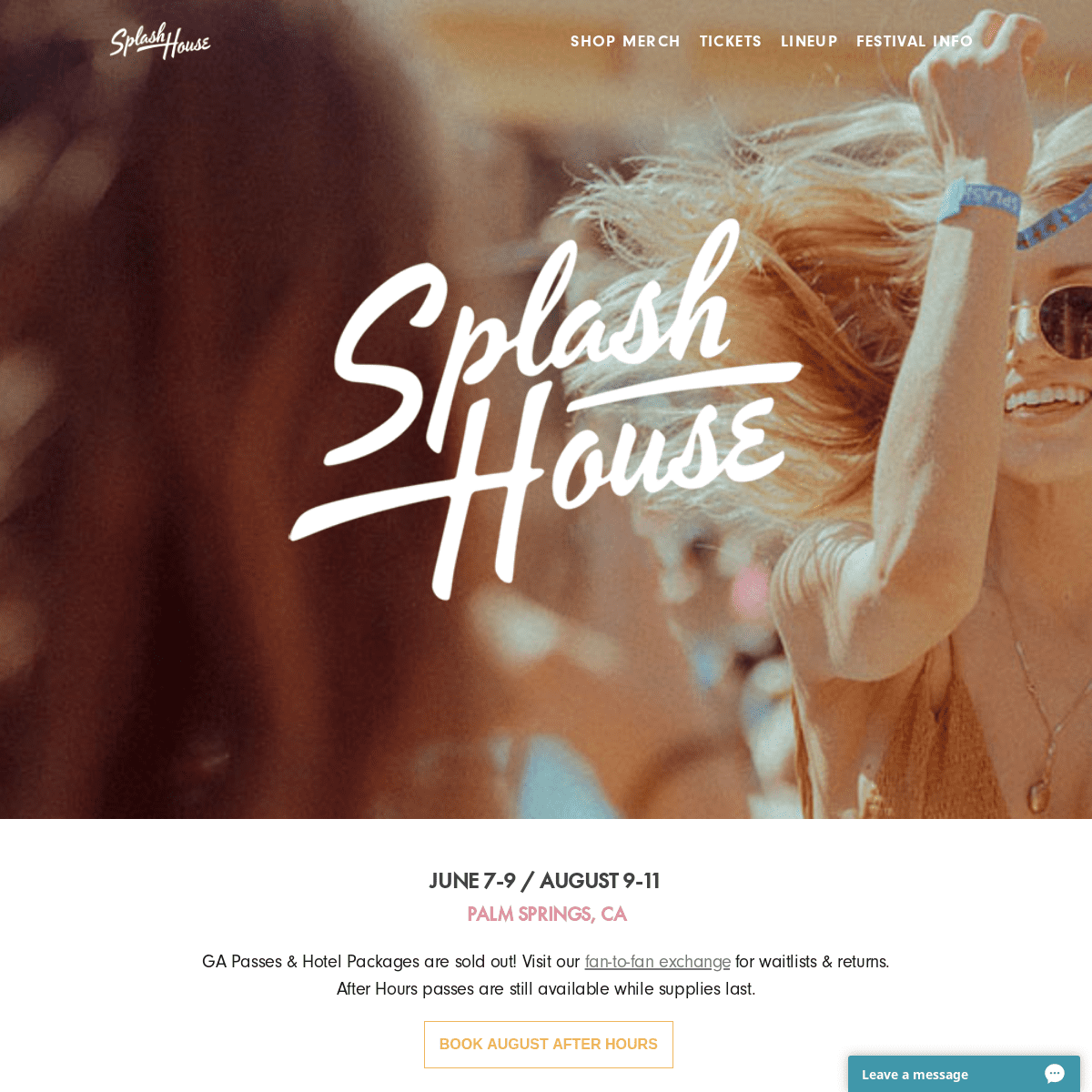 Splash House 2019 | June 7-9 & August 9-11 in Palm Springs, CA