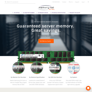 Best Server Memory Upgrades - Buy guaranteed server memory @Memory.NET