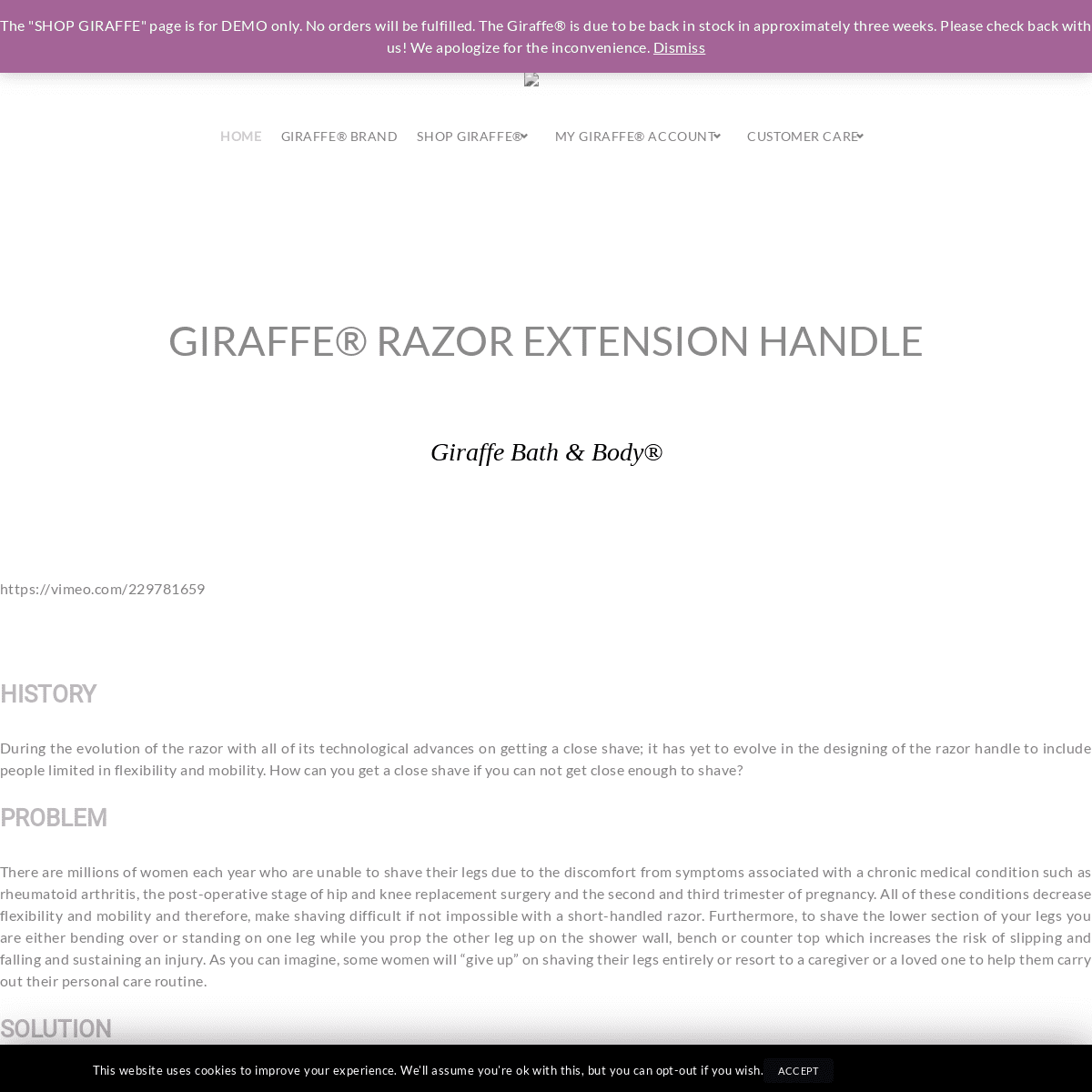 Giraffe® Razor Extension Handle | Giraffe Bath & Body®