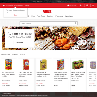 A complete backup of vons.com