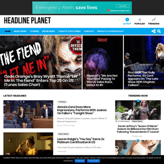 Headline Planet - Music News & Charts, TV News & Spoilers