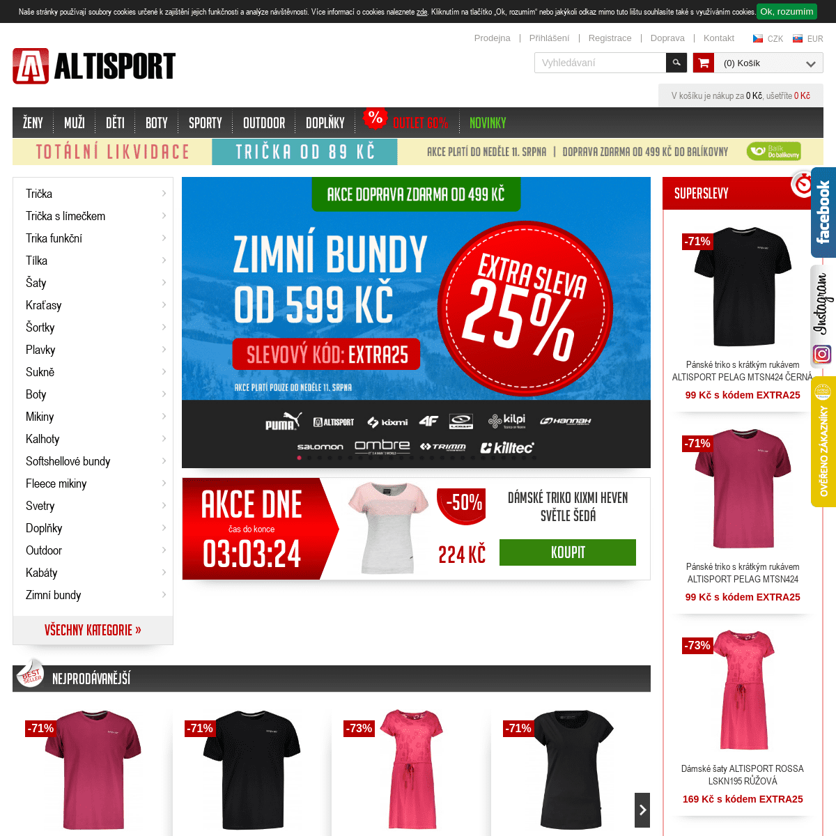 ALTISPORT - oblečení, obuv - slevy až -70%