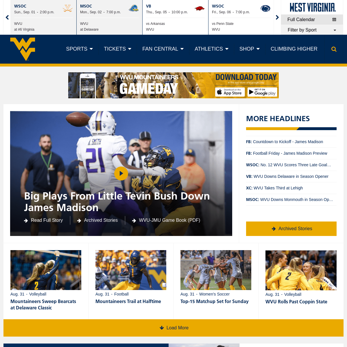 A complete backup of wvusports.com