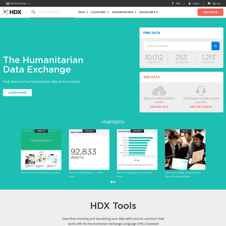 Welcome - Humanitarian Data Exchange
