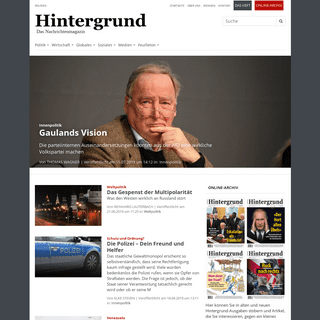 Hintergrund – Das Nachrichtenmagazin