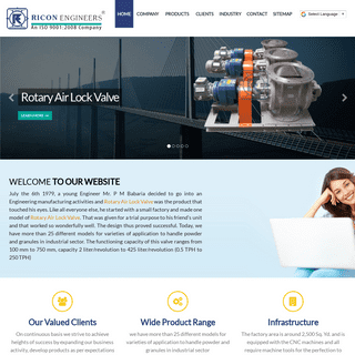 Ricon Engineers : Rotary valve, Rotary airlock valve manufacturer
