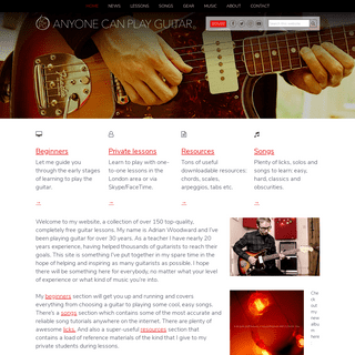 Free online guitar lessons and private tuition - Anyone Can Play Guitar