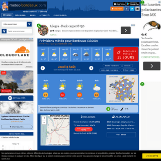 Météo Bordeaux (33000 - FR) - 1er site météo pour Bordeaux et le Nord de l'Aquitaine - previsions gratuites à 15 jours