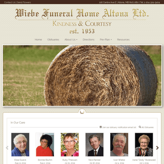Wiebe Funeral Home Altona Ltd | Altona MB funeral home and cremation