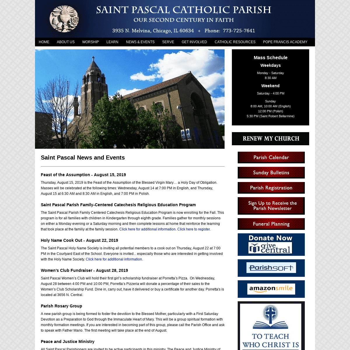 Saint Pascal Parish Website